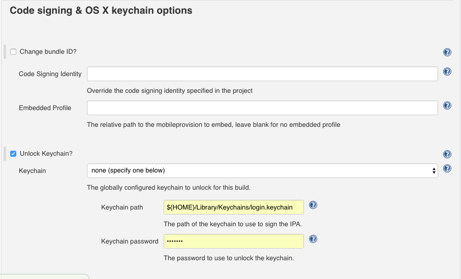 Code signing & OS X keychain options