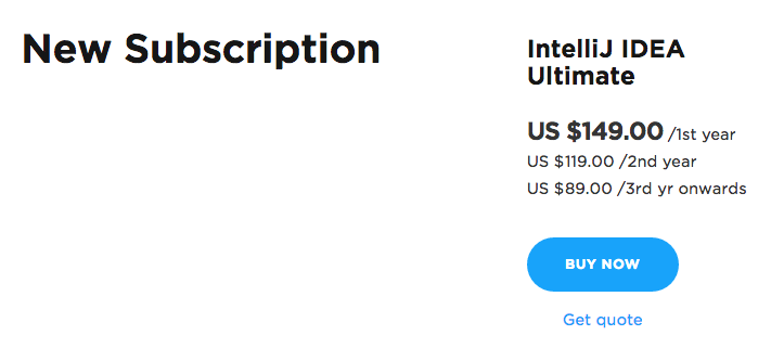 IntelliJ IDEA Ultimate版の価格